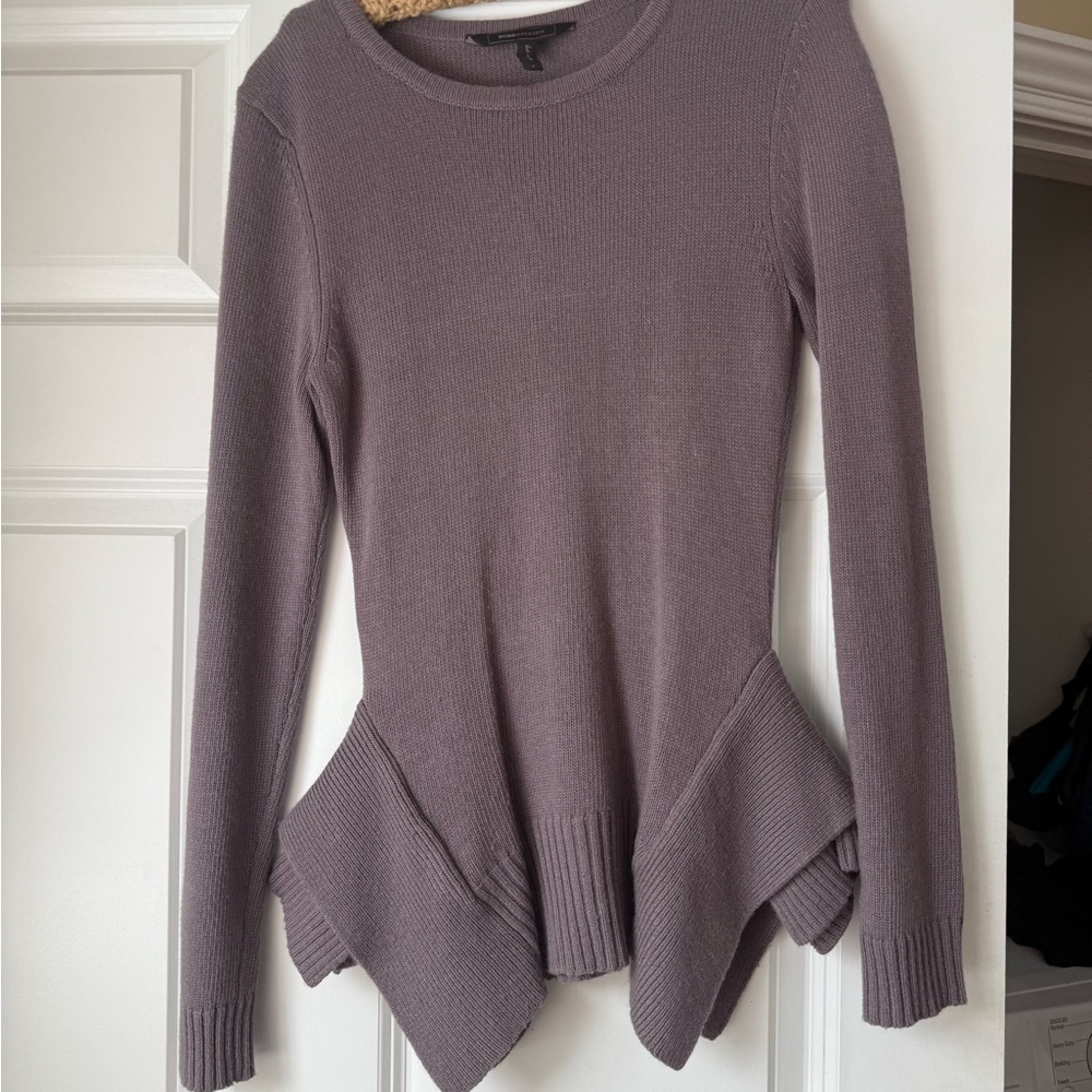 BCBGMaxAzria Lavender Peplum Knit Top